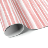 Hübsche rosa weiße Streifen Geschenkpapier (Rolleneckpunkt)