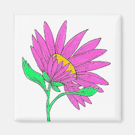 Hübsche rosa whimsical Acryl-Blumenmalerei Magnet