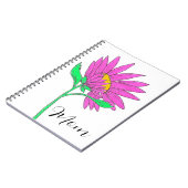 Hübsche rosa whimsical Acryl-Blumenmalerei Notizblock (Linke Seite)