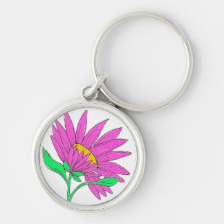 Hübsche rosa whimsical Acryl-Blumenmalerei Schlüsselanhänger