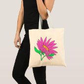 Hübsche rosa whimsical Acryl-Blumenmalerei Tragetasche (Vorderseite (Produkt))