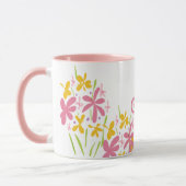 Hübsche rosa Wildblume Personalisiert Tasse (Links)
