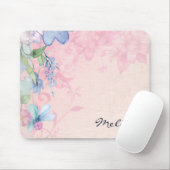 Hübsche rosa Wildblumen Mousepad (Mit Mouse)