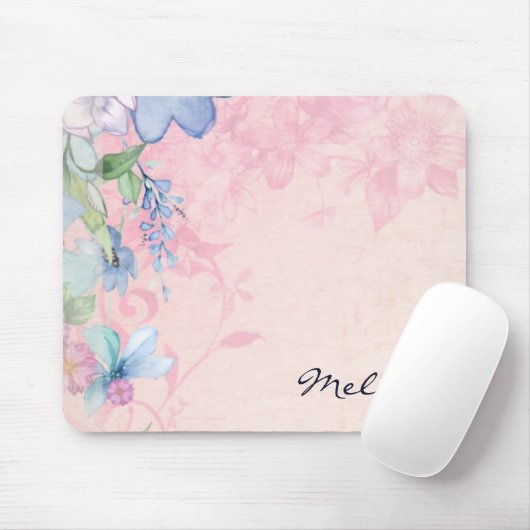 Hübsche rosa Wildblumen Mousepad (Mit Mouse)