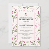 Hübsche Rosa Wildblumen Ruhestätte Einladung (Vorderseite)