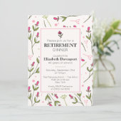 Hübsche Rosa Wildblumen Ruhestätte Einladung (Stehend Vorderseite)