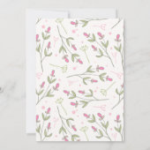 Hübsche Rosa Wildblumen Ruhestätte Einladung (Rückseite)