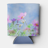 Hübsche rosa wilde Blumenwiese Dosenkühler (Vorderseite)