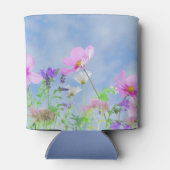 Hübsche rosa wilde Blumenwiese Dosenkühler (Rückseite)