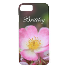 Hübsche rosa wilde Rose Blume. Füge Deinen Namen h Case-Mate iPhone Hülle