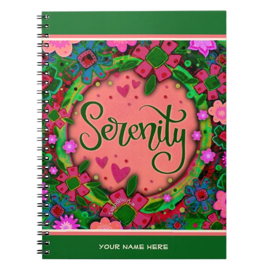 Hübsche rosa Zierflora-Serenie-Inspiritivität Notizblock (Vorderseite)