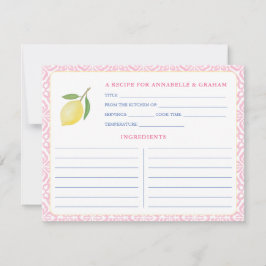 Hübsche Rosa Zitronen Brautparty Rezept Karte