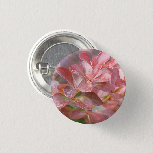 Hübsche rosa Zweige Button (Vorne & Hinten)
