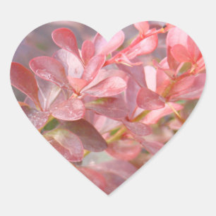 Hübsche rosa Zweige Herz-Aufkleber