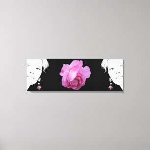 Hübsche Rosa Zwillingsmode-Illustration Leinwanddruck