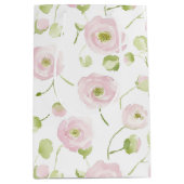 Hübsche Rosafarben Mint Blumen Braut Dusche Mittlere Geschenktüte (Vorderseite)