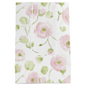 Hübsche Rosafarben Mint Blumen Braut Dusche Mittlere Geschenktüte (Rückseite)