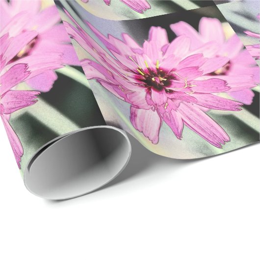 Hübsche, rosafarbene Blume. Blumenkunst aus Foto. Geschenkpapier (Rolleneckpunkt)