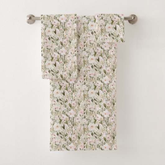 Hübsche rosafarbene Blüten Badhandtuch Set (Insitu)