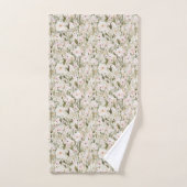 Hübsche rosafarbene Blüten Badhandtuch Set (Handtuch)