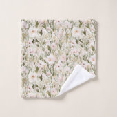 Hübsche rosafarbene Blüten Badhandtuch Set (Waschlappen)
