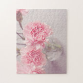 Hübsche rosafarbene Peonys in Glasvase Puzzle (Vertikal)