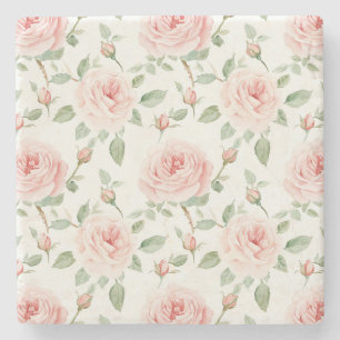 Hübsche rosafarbene Rosen Floral Steinuntersetzer