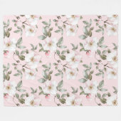 Hübsche rosafarbene weiße Blüten Fleecedecke (Vorderseite (Horizontal))