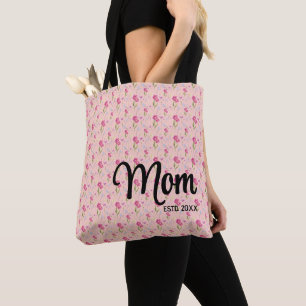 Hübsche rosafarbene Wildblume Mom etabliert Tasche