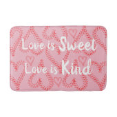 Hübsche rosarote Herz-Bad-Matte Badematte (Vorderseite)