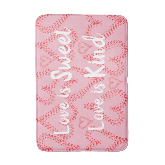 Hübsche rosarote Herz-Bad-Matte Badematte (Vorderseite Vertikal)