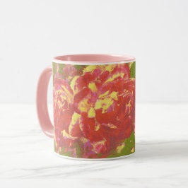 Hübsche Rose Art Rosa Gelbe Abstrakte Tasse