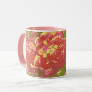 Hübsche Rose Art Rosa Gelbe Abstrakte Tasse