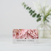 hübsche Rose Blätter rosa und grau Blume Foto Visitenkarte (Stehend Vorderseite)