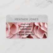 hübsche Rose Blätter rosa und grau Blume Foto Visitenkarte (Rückseite)