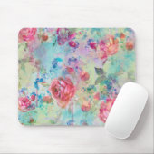 Hübsche Rose Blumenfarbe Aquarellfarben Design Mousepad (Mit Mouse)