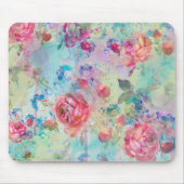 Hübsche Rose Blumenfarbe Aquarellfarben Design Mousepad (Vorne)