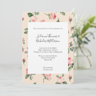 Hübsche Rose Blumenpfirsichcreme Einladung