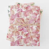 Hübsche Rose Blumenrosa Pfirsichcreme Brautparty Geschenkpapier Set (Beispiel)