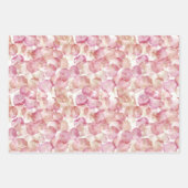 Hübsche Rose Blumenrosa Pfirsichcreme Brautparty Geschenkpapier Set (Vorderseite)