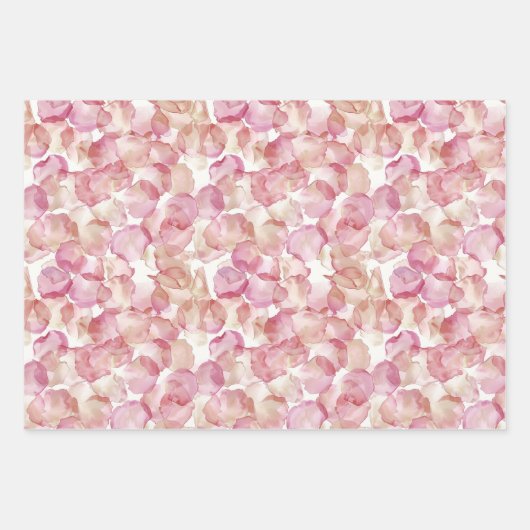 Hübsche Rose Blumenrosa Pfirsichcreme Brautparty Geschenkpapier Set (Vorderseite)