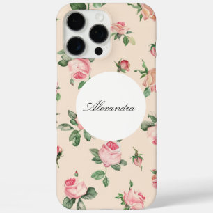Hübsche Rose Blumenrosa Pfirsichcreme iPhone 16 Pro Max Hülle