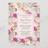 Hübsche Rose Brautdusche Einladung (Vorne/Hinten)