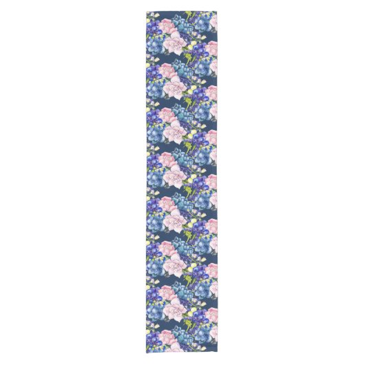 Hübsche Rose Chintz Floral Print Kurzer Tischläufer (Vorderseite)