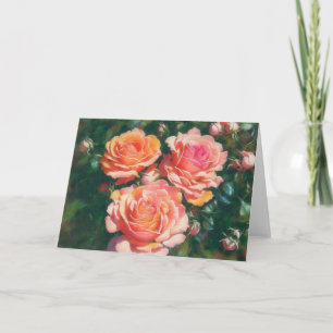 Hübsche Rose Drei blühende Kundenkarte Karte
