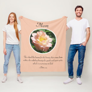 Hübsche Rose Flora 1 Peter Scripte Personalisiert Fleecedecke