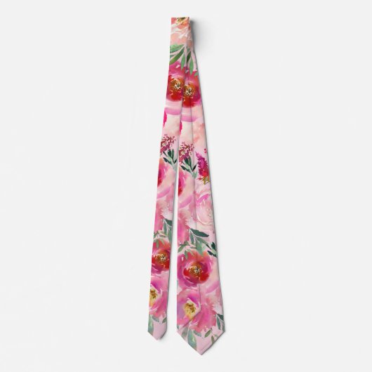 Hübsche Rose Floral Neck Tie Krawatte (Rückseite)