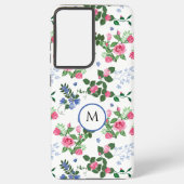 Hübsche Rose Garden Floral Monogramm Samsung Galaxy Hülle (Rückseite)