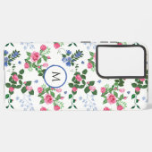 Hübsche Rose Garden Floral Monogramm Samsung Galaxy Hülle (Linke Seite)
