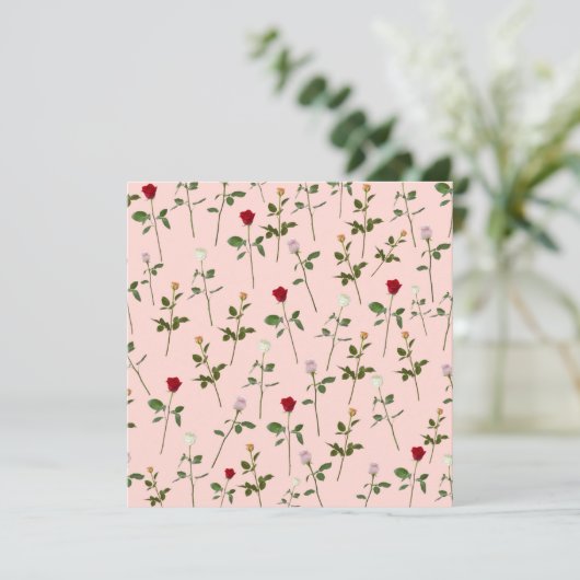 Hübsche Rose Geburtstag Einladung (Stehend Vorderseite)